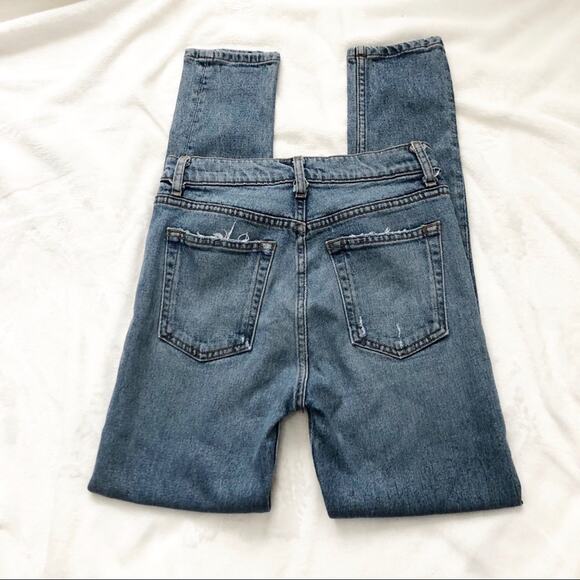 Reformation High Rise rigid skinny denim jeans 26 blue button fly - Picture 7 of 8